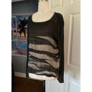 Barbara Lesser L/S tie dye abstract print top Small